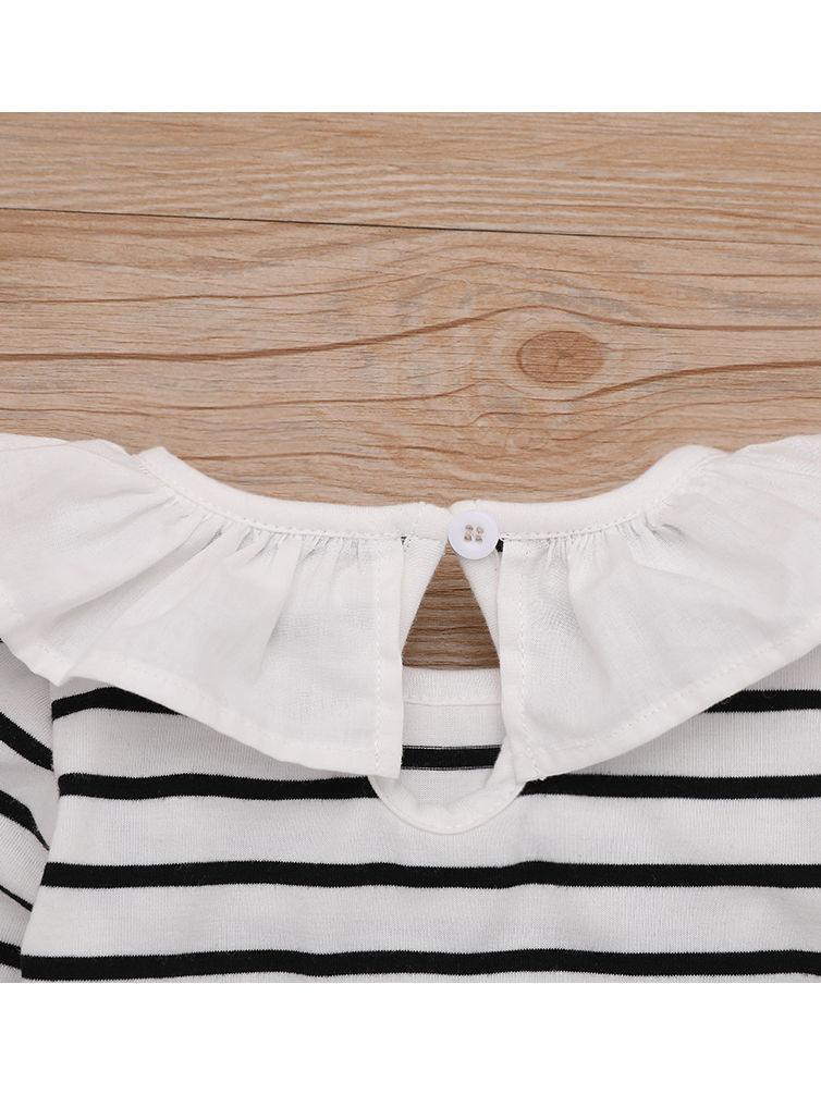 Autumn 3-Piece Baby Girl Striped Romper+Jumper Skirt+Headband - dianjiang-