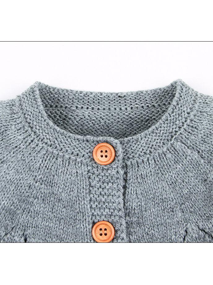 Autumn Baby Button Crochet Cardigan - dianjiang-