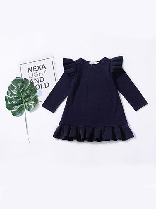 Autumn Baby Toddler Girls Ruffled Long Sleeves One -piece Dress - dianjiang-