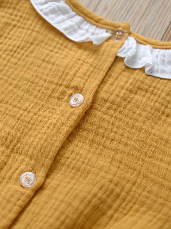 Autumn Multi-colored Ruffled Tie-waist Muslin Baby Girls Jumpsuit - dianjiang-