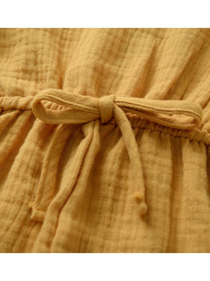 Autumn Multi-colored Ruffled Tie-waist Muslin Baby Girls Jumpsuit - dianjiang-