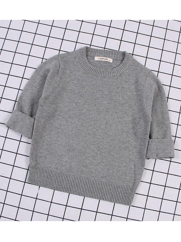 Autumn Toddler Baby Kids Solid Color Crochet Sweater - dianjiang-