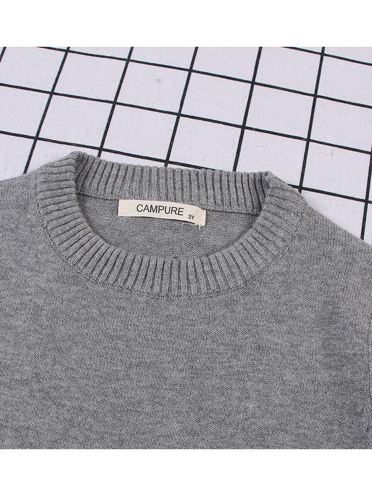 Autumn Toddler Baby Kids Solid Color Crochet Sweater - dianjiang-