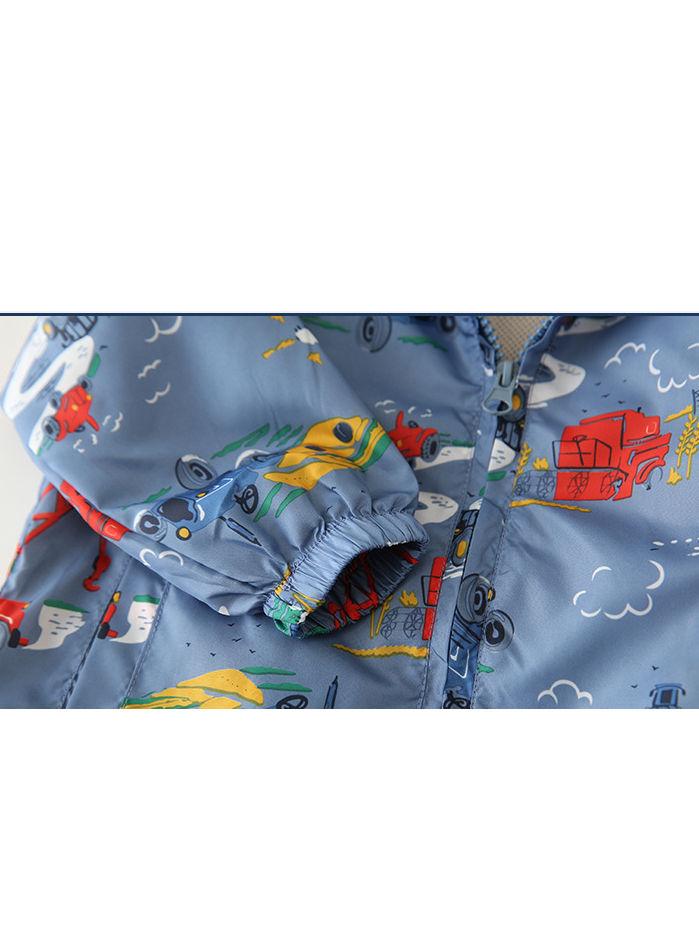 Autumn Allover Print Toddler Boy Hooded Jacket - dianjiang-