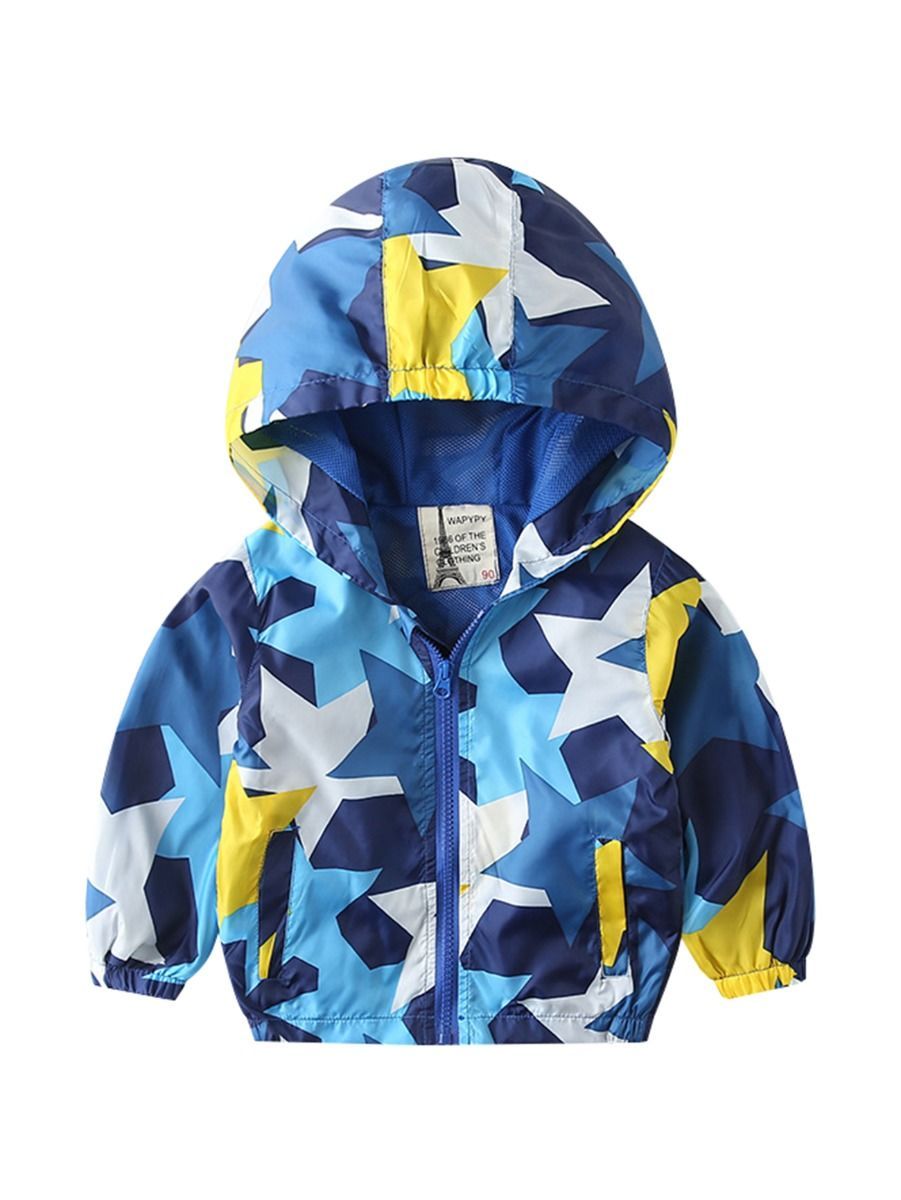 Autumn Allover Print Toddler Boy Hooded Jacket - dianjiang-