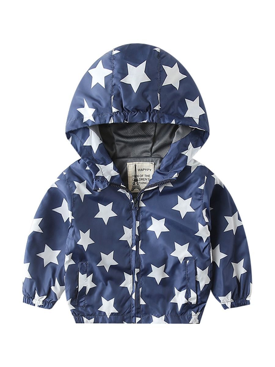 Autumn Allover Print Toddler Boy Hooded Jacket - dianjiang-