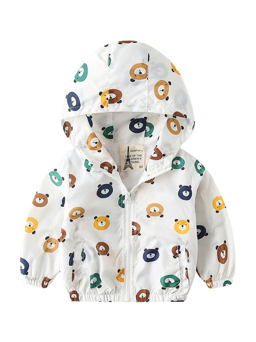 Autumn Allover Print Toddler Boy Hooded Jacket - dianjiang-