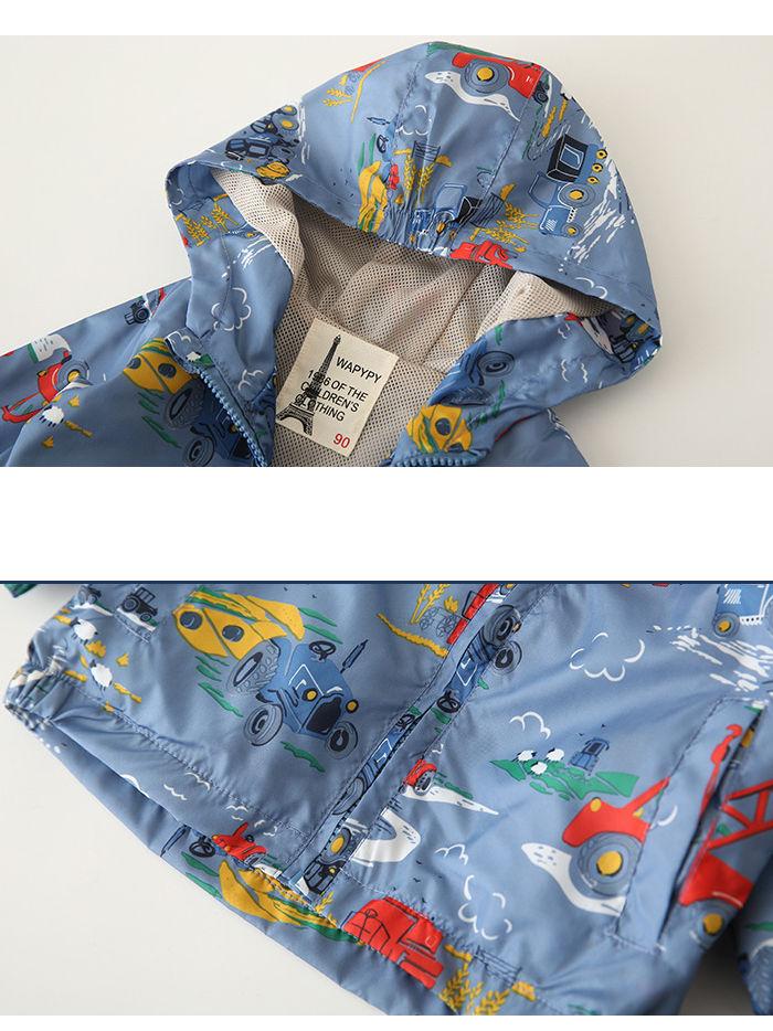 Autumn Allover Print Toddler Boy Hooded Jacket - dianjiang-