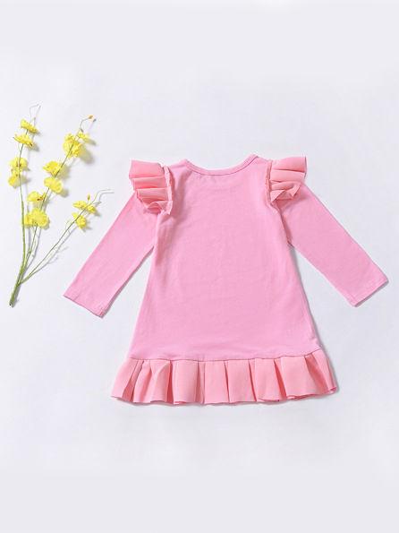 Autumn Toddler Girls Ruffled Flutter Sleeve Casual Dress - dianjiang-