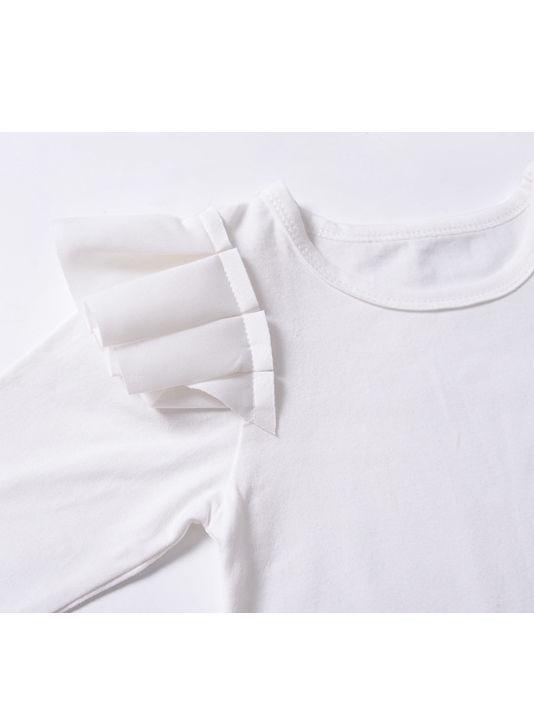 Autumn Toddler Girls Ruffled Flutter Sleeve Casual Dress - dianjiang-