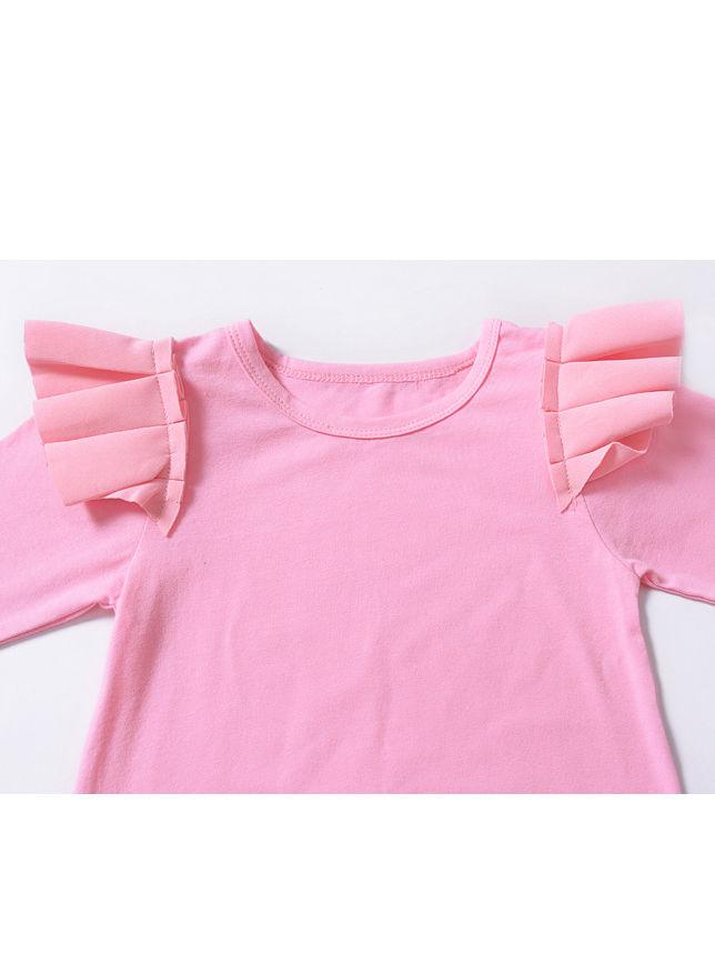 Autumn Toddler Girls Ruffled Flutter Sleeve Casual Dress - dianjiang-