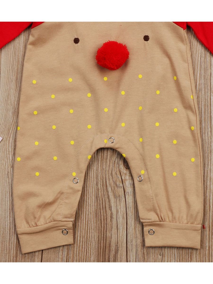 Baby 2-Piece XMAS Deer Style Jumpsuit Matching Hat - dianjiang-