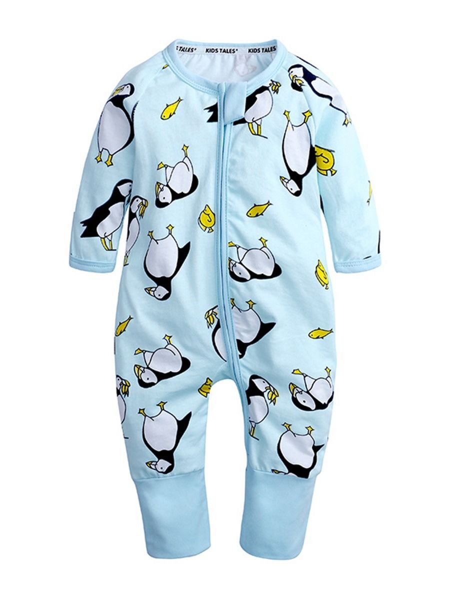 Autumn Baby Unisex Animals Printed  Long-sleeved Overalls - dianjiang-