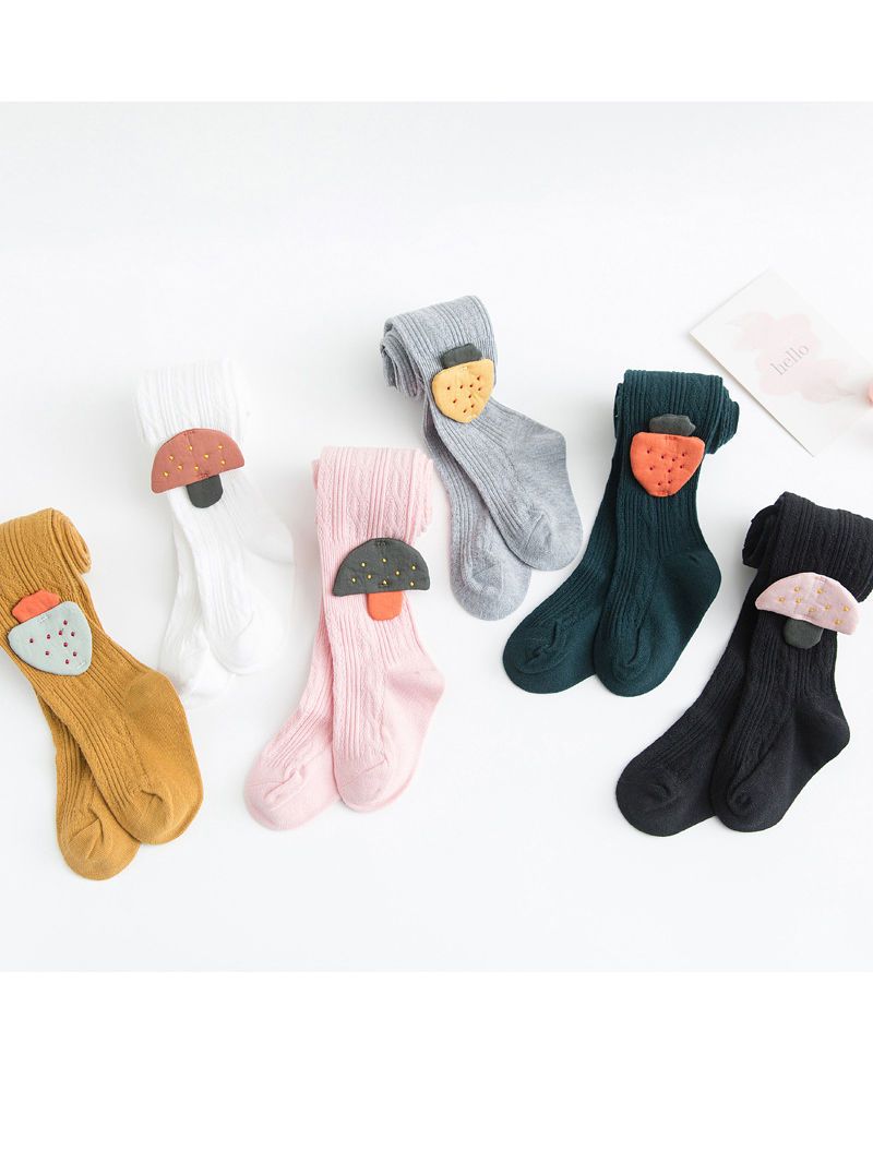 2-PACK Pantyhose Strawberry Mushroom Pattern Stockings Baby Big Kids Tights Socks - dianjiang-