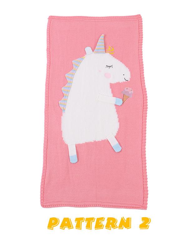 Cute 3D Unicorn Pattern Knitted Accessory Baby Blanket Northern European Scheme - dianjiang-