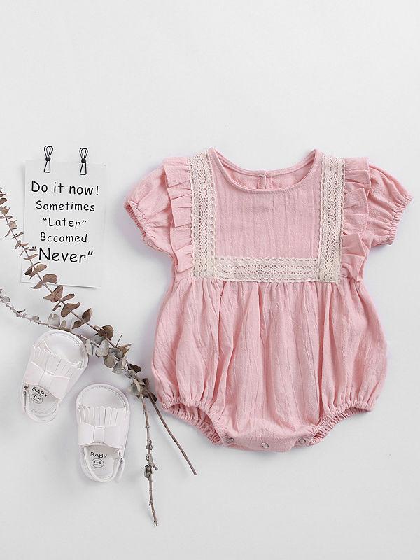 Spanish Style Lace Trim Baby Bodysuit Summer - dianjiang-