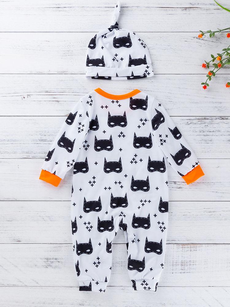 Baby Boy 2-Piece Halloween Theme Overall Matching Hat - dianjiang-