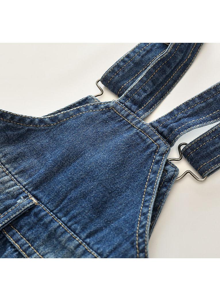 Baby Boy 2-Piece Summer Outfits Deepblue Top+Denim Short Bib Overalls - dianjiang-