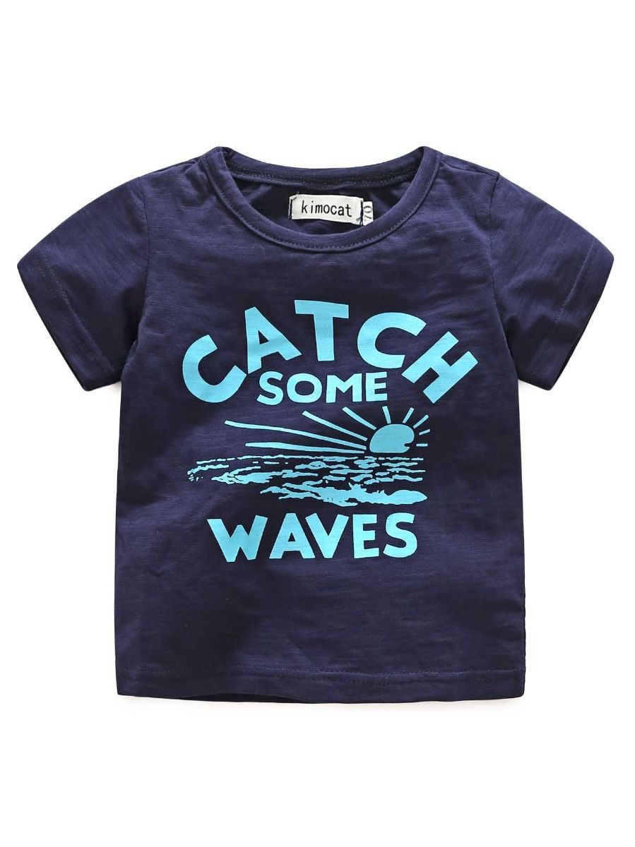 Baby Boy 2-Piece Summer Outfits Deepblue Top+Denim Short Bib Overalls - dianjiang-