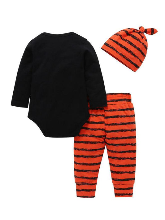 Baby Boy 3-Piece Halloween Set My First Bodysuit+Stripe Pants+Hat - dianjiang-