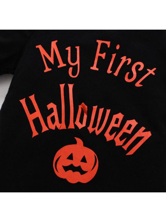 Baby Boy 3-Piece Halloween Set My First Bodysuit+Stripe Pants+Hat - dianjiang-