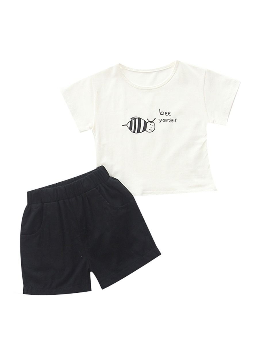 Baby Boy Clothes 2-Piece Outfits Set Bee Yourself T-shirt+Short Pants Summer - dianjiang-