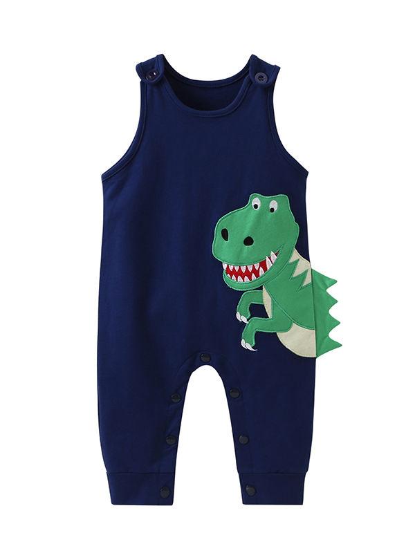 Baby Boy Dinosaur Pattern Sleeveless Playsuit - dianjiang-
