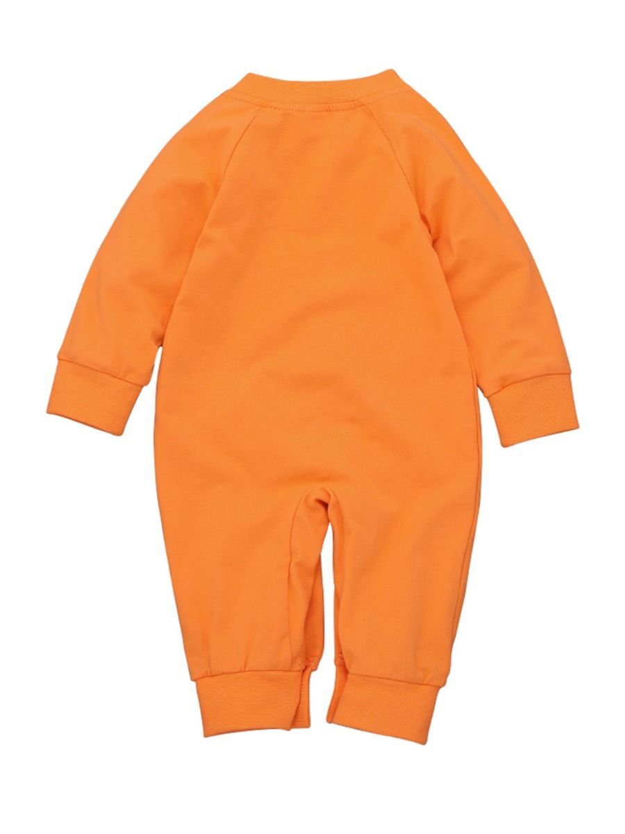 Baby Boy Halloween Bat Pumpkin Color Jumpsuit - dianjiang-