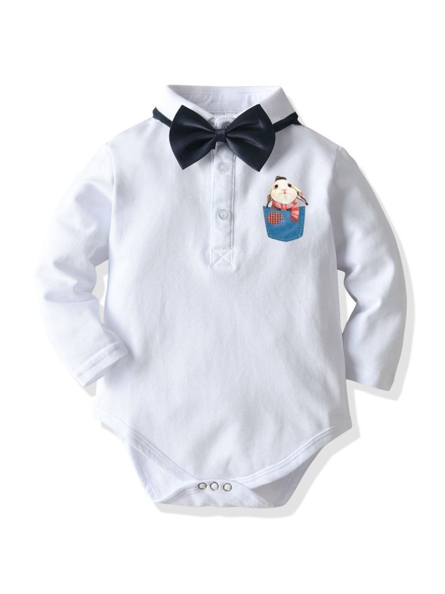 Autumn 2-Piece Baby Boys Bow Tie Romper - dianjiang-