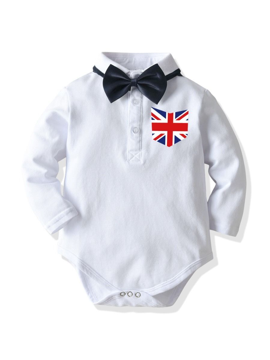 Autumn 2-Piece Baby Boys Bow Tie Romper - dianjiang-
