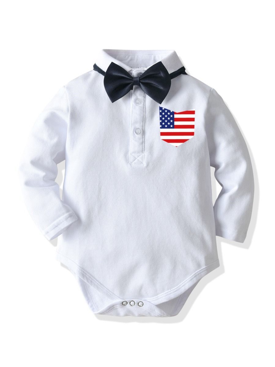 Autumn 2-Piece Baby Boys Bow Tie Romper - dianjiang-