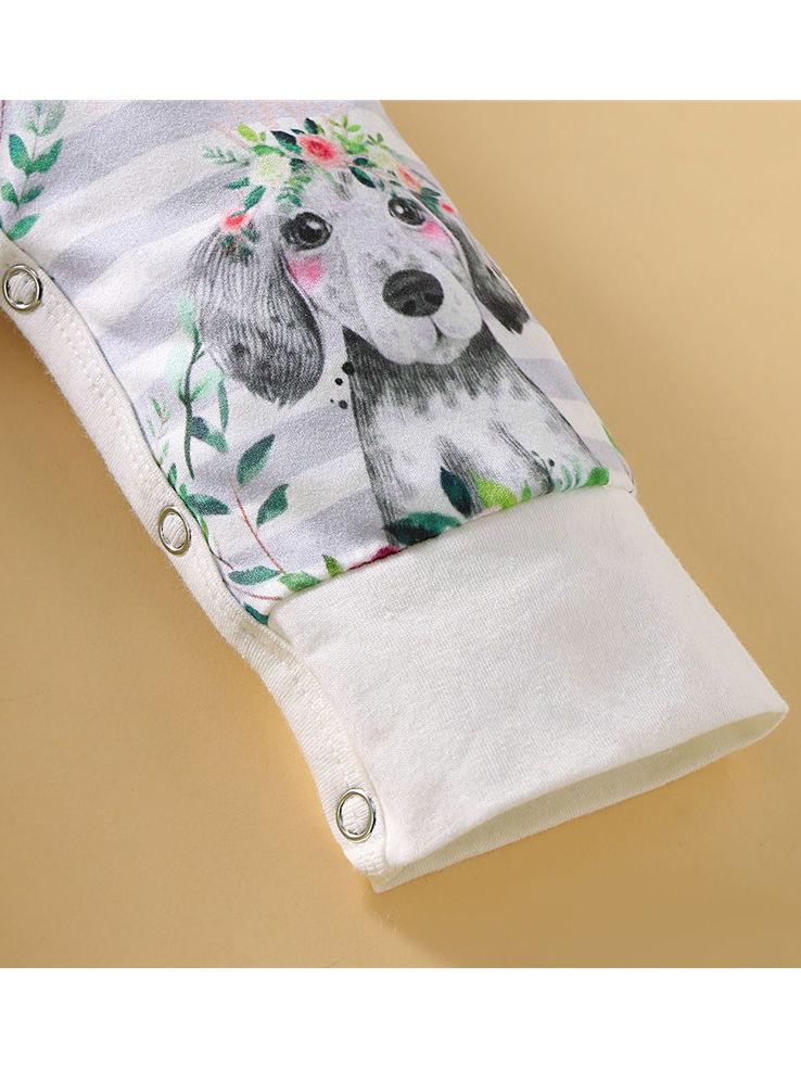 Baby Boys & Girls Floral Animal Print Long-sleeved Jumpsuit - dianjiang-