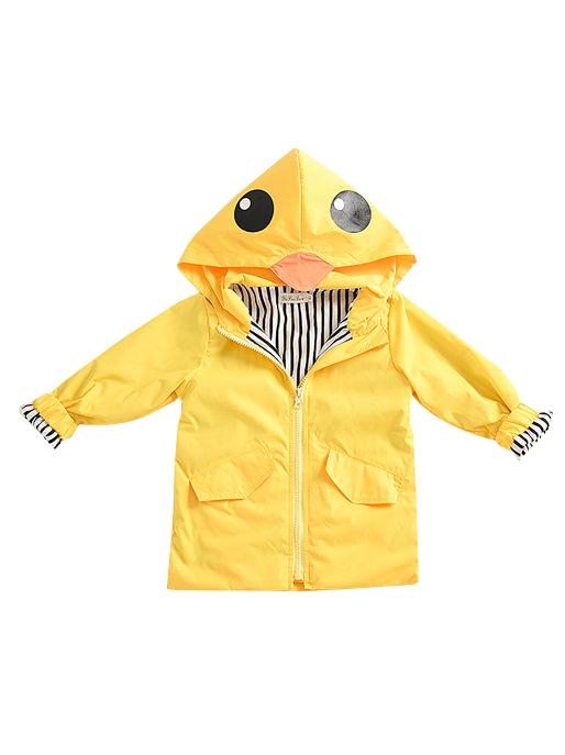 Fashion Duck Style Clothes Wind Rain Jacket Zip Light Hooded Coat For Baby Little Boys Girls Kids - dianjiang-