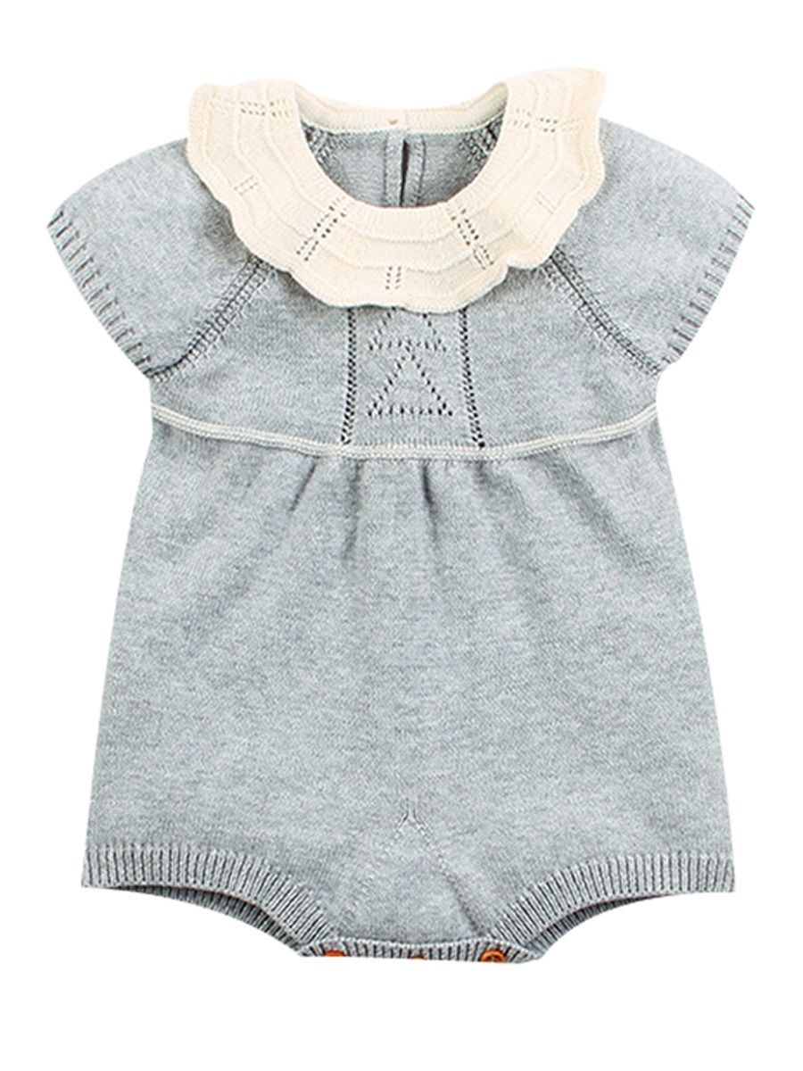 Spanish Style Solid Color Onesie Baby Crochet Bodysuit - dianjiang-