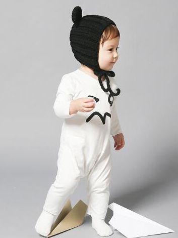 Baby Cute Bear Ear Pattern Crochet Earflap Hat - dianjiang-