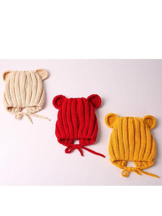 Baby Cute Bear Ear Pattern Crochet Earflap Hat - dianjiang-