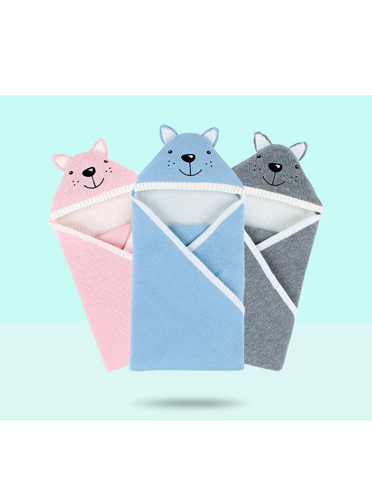 Cute Infant Baby Fox Style Solid Color Knit Blanket 3 Colors - dianjiang-