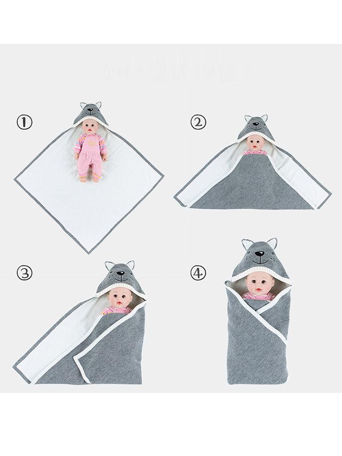 Cute Infant Baby Fox Style Solid Color Knit Blanket 3 Colors - dianjiang-