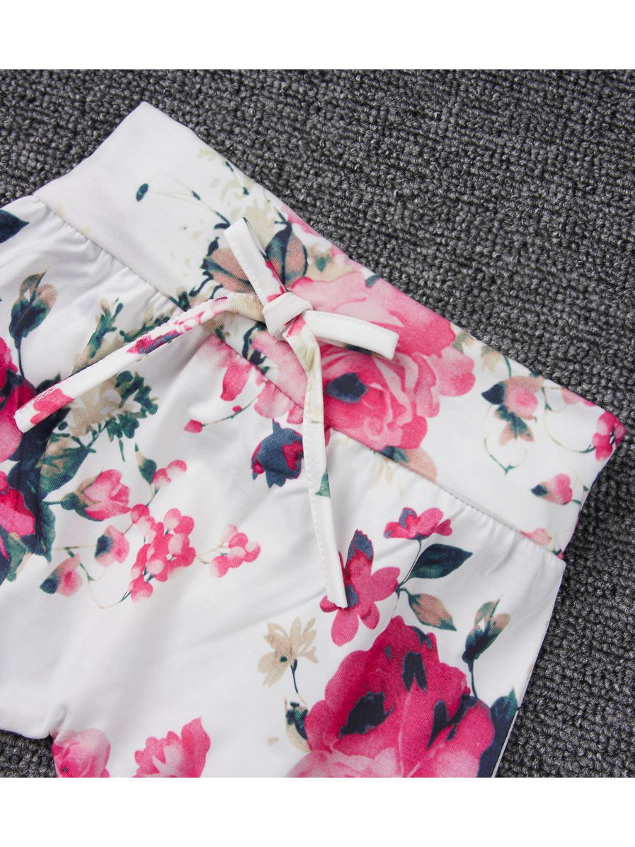 Baby Girl 3-Piece Floral Causal Hoodie Matching Pull-on Pants+Headband - dianjiang-