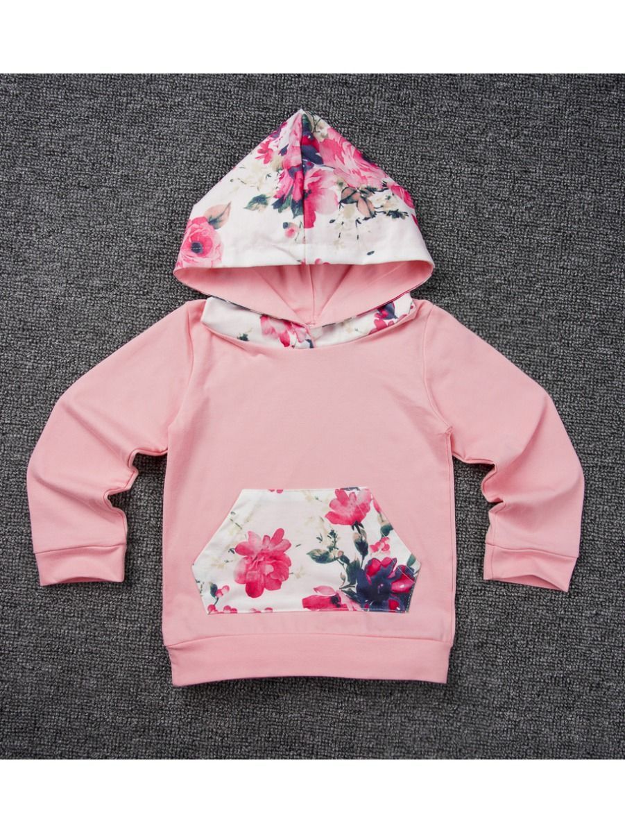 Baby Girl 3-Piece Floral Causal Hoodie Matching Pull-on Pants+Headband - dianjiang-