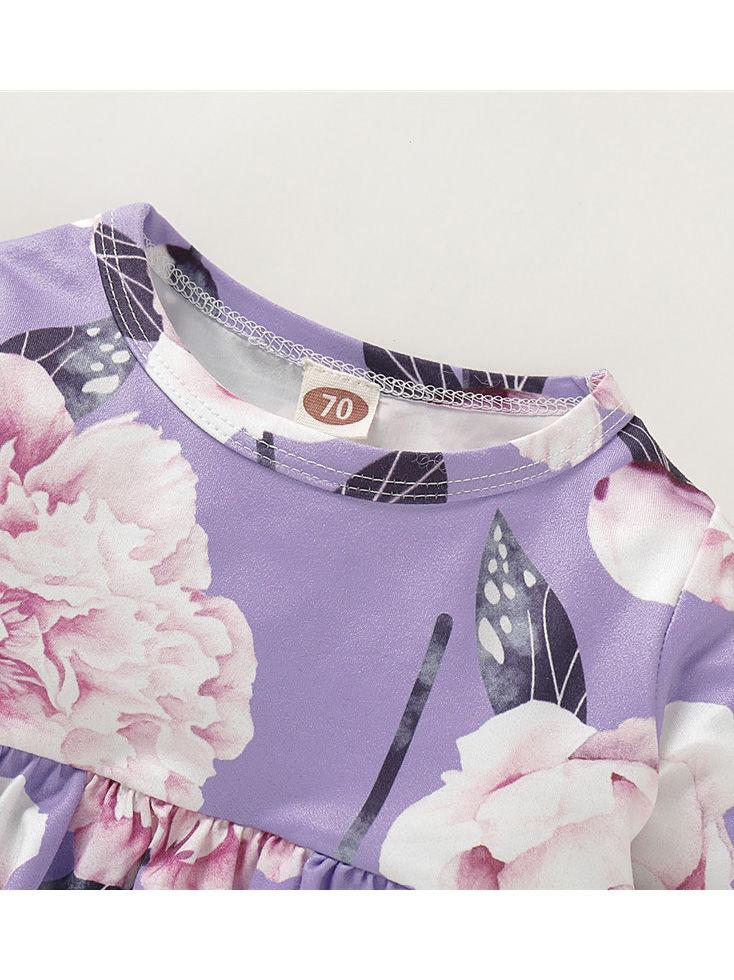 Baby Girl Big Flower Long Sleeves Autumn Jumpsuit - dianjiang-