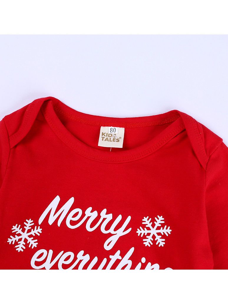 Baby Girl Christmas 2-Piece Outfits Romper & Mesh Patchwork Pants - dianjiang-