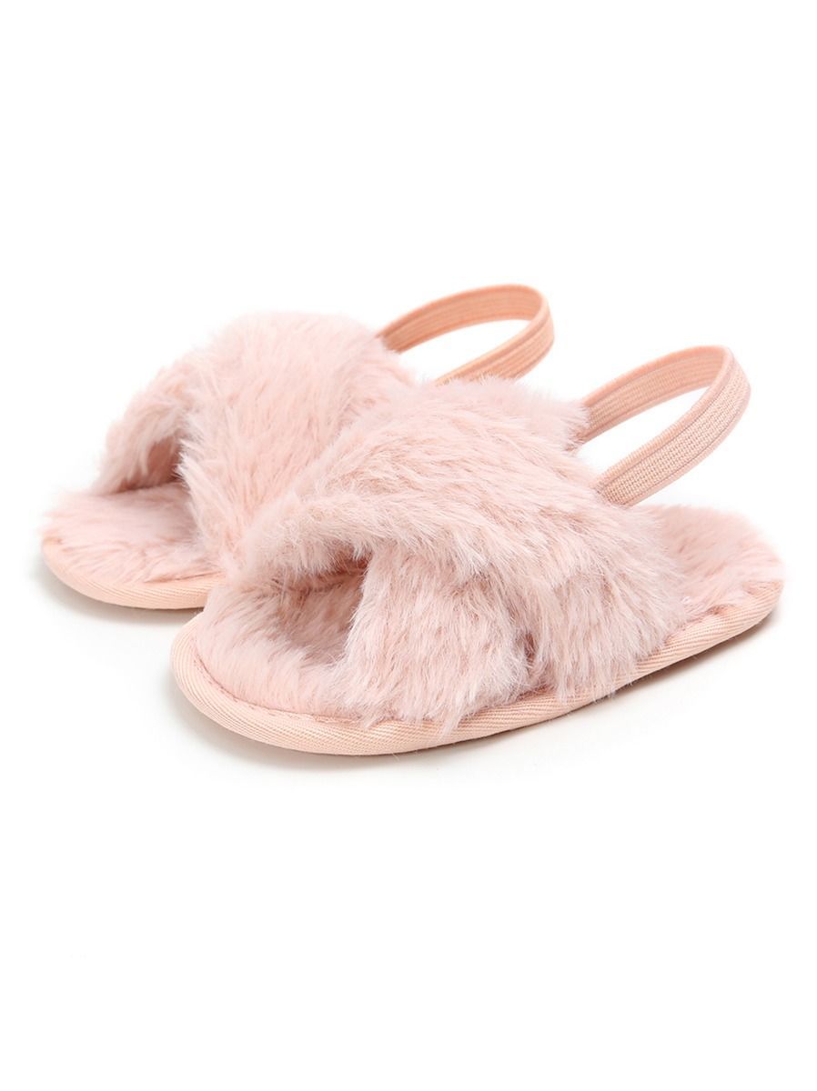 Trendy Baby Girl Indoor Antiskid Faux Fur Slipper - dianjiang-