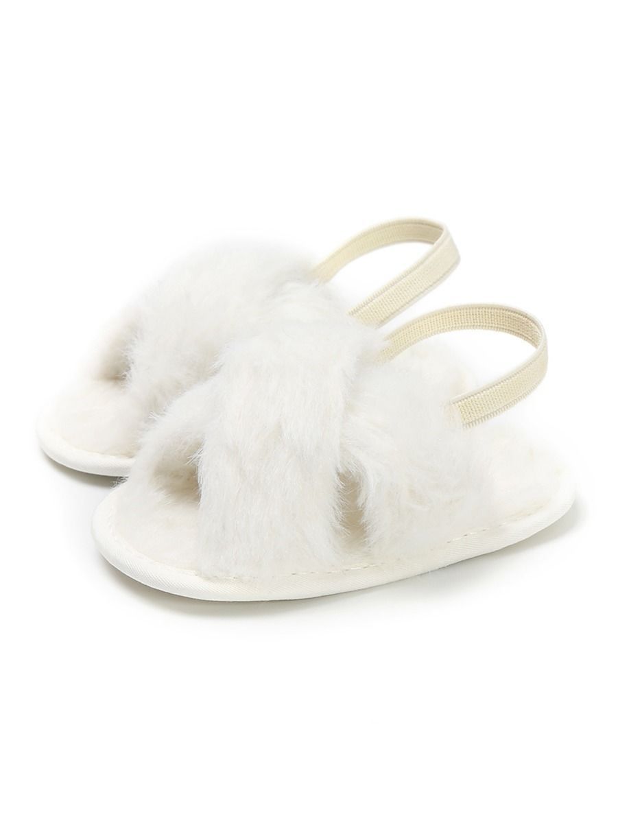 Trendy Baby Girl Indoor Antiskid Faux Fur Slipper - dianjiang-