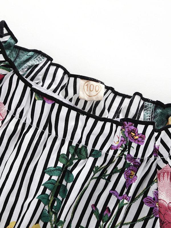 Baby Little Girl Clothing 2-Piece Flower Outfit Set Off Shoulder Top Matching Pants - dianjiang-