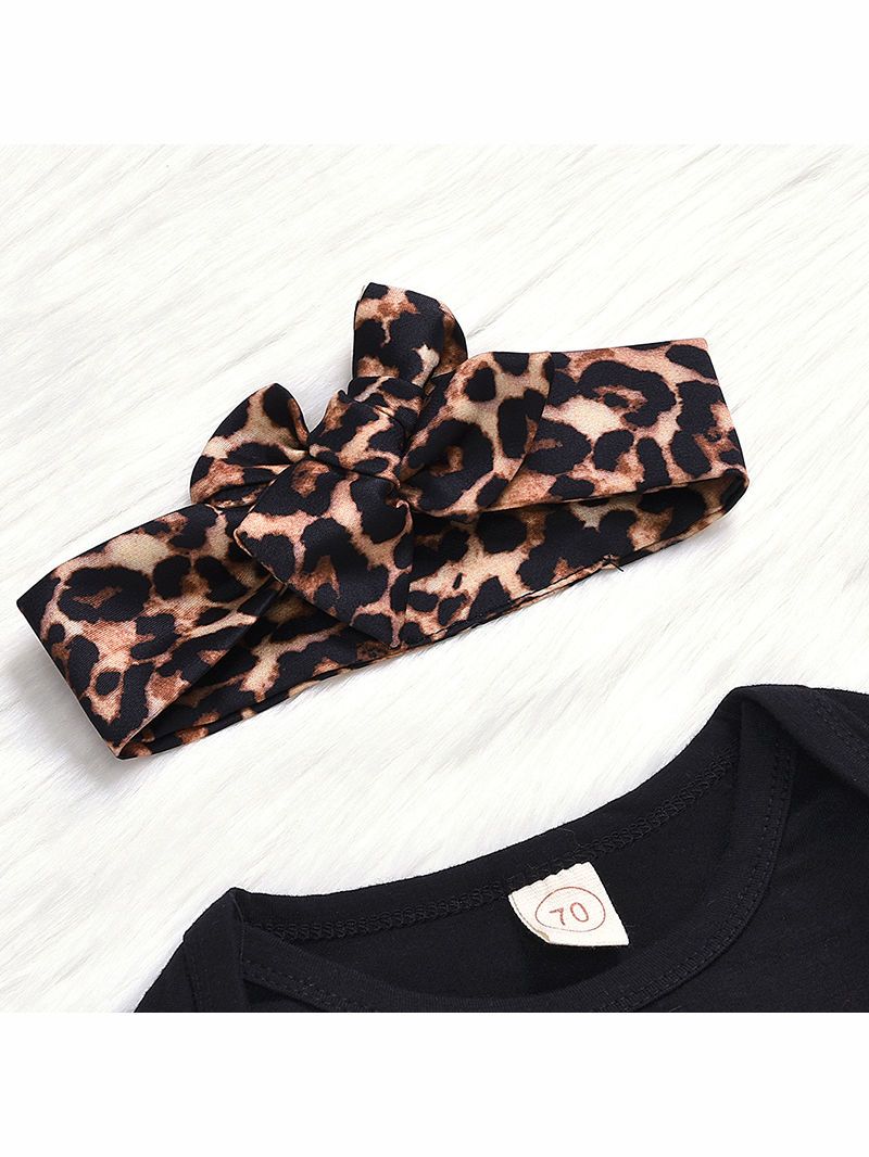 Baby Girl 3-Piece Mama's Bestie Leopard Print Set Onesie+Pants+Headband - dianjiang-