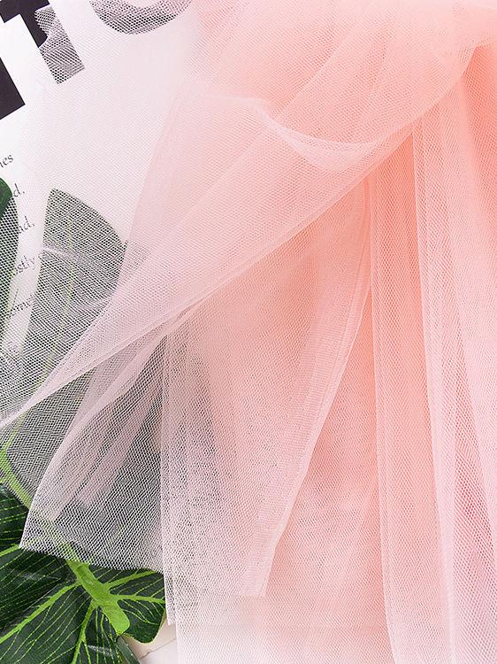 Baby Girl Ruffled Sleeve Solid Color Tulle Dress - dianjiang-