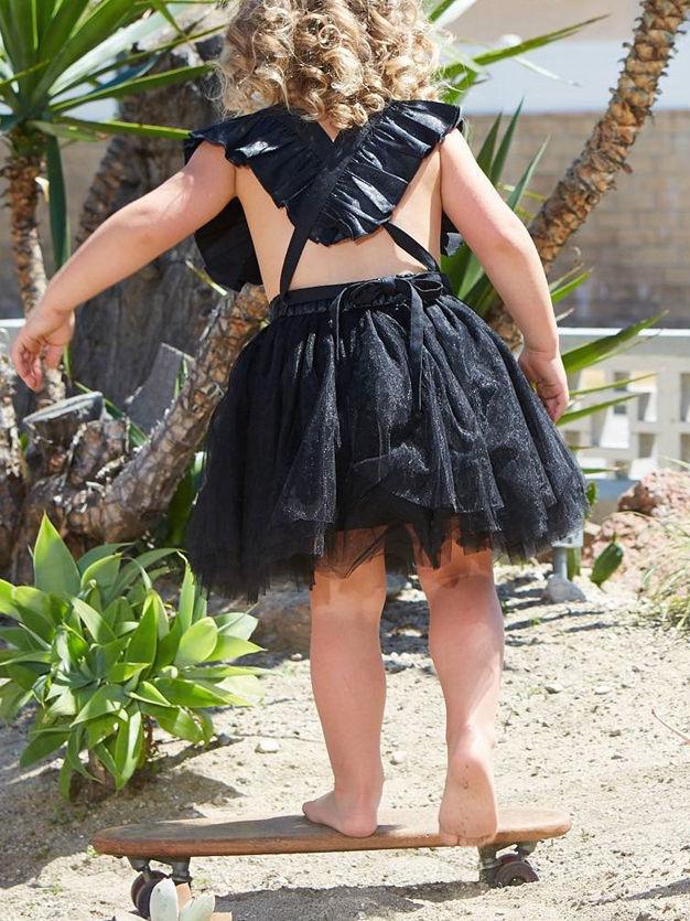 Baby Girl Ruffled Sleeve Solid Color Tulle Dress - dianjiang-