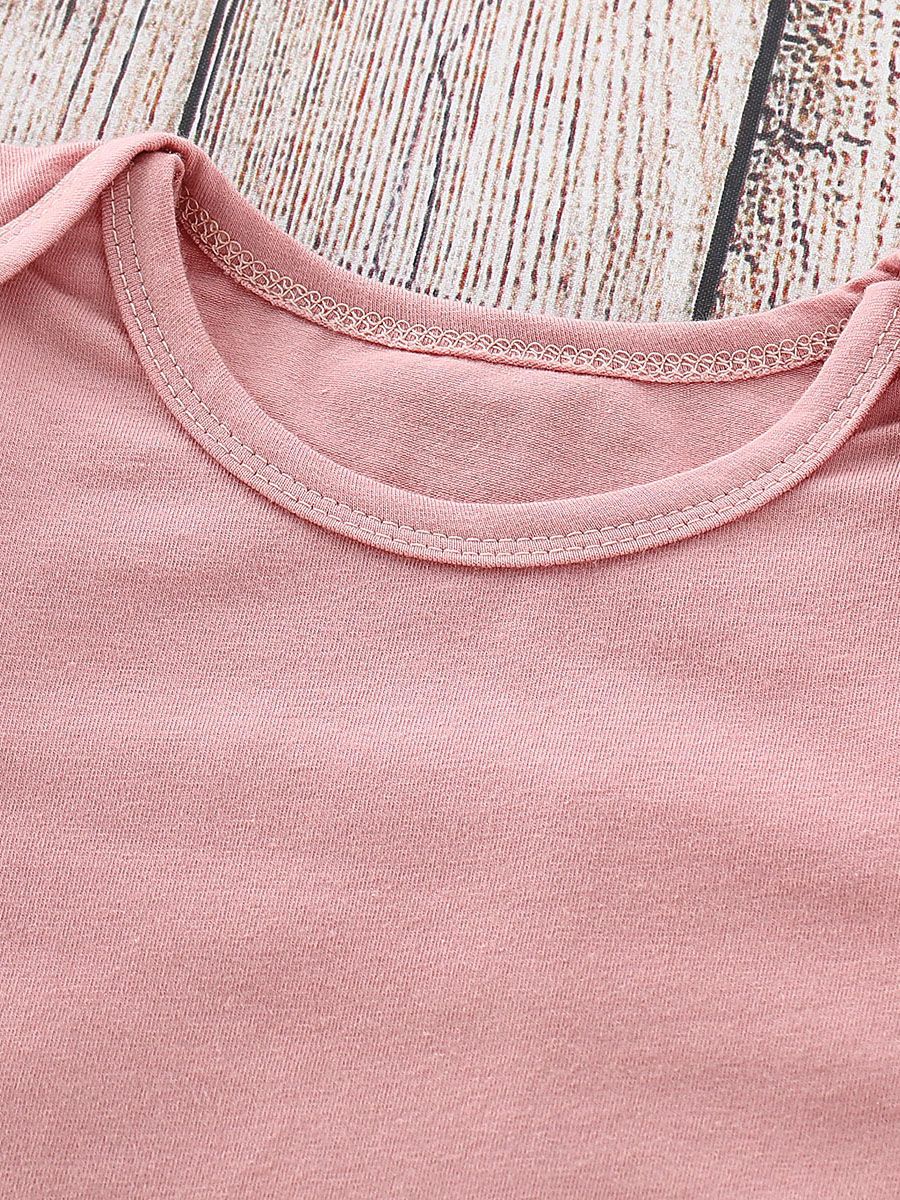 Baby Girl Summer 3-piece Outfits Flutter Sleeve Bodysuit+ Jumper Skirt +Pink Headband - dianjiang-
