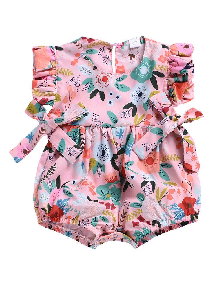 Flower Frilled Romper Baby Girl Summer Bodysuit - dianjiang-
